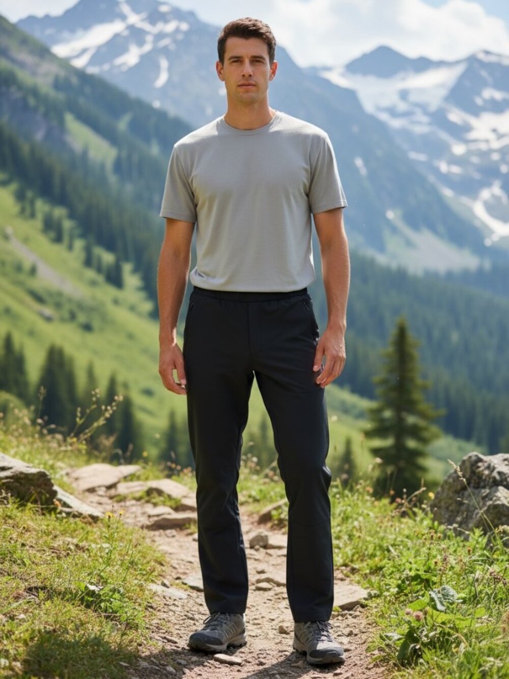 🏔️ Patagonia Men's M Softshell Pants Black Zip Pockets